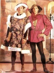 6750 RENNAISANCE MR TUNICS,SHIRT,HAT,BOOTS,SPAT PATTERN XS-L